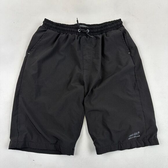 Eddie Bauer Black Mesh Lined Elastic Waist Shorts Drawstring Trunks XL 18/20 - Picture 2 of 11